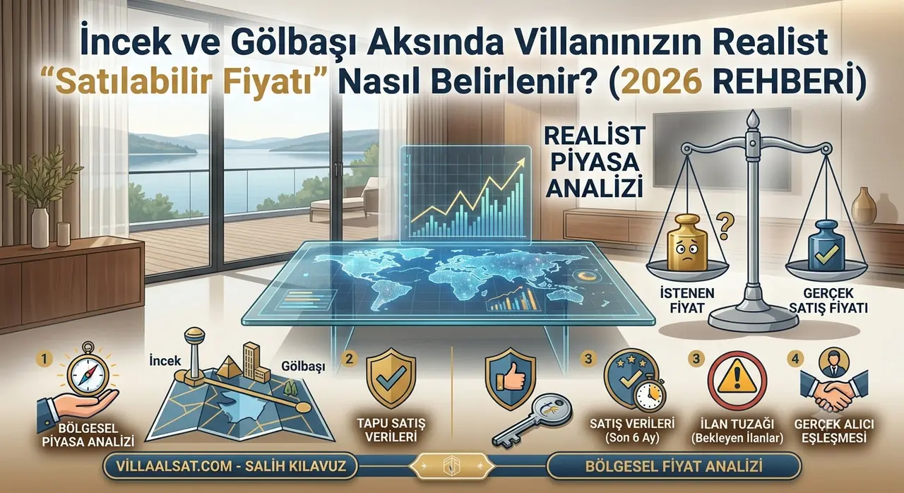İncek ve Gölbaşı'nda villanızın "gerçek satılabilir" fiyatı nasıl belirlenir? İlan sitelerindeki yanılgılardan kurtulun, bölgesel veri analiziyle doğru fiyata satın.